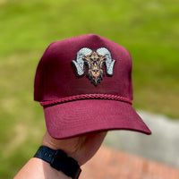 Wolram Rope Snapback Hat - Wine