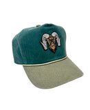 Wolram Vintage Stone Washed Rope Hat - Vintage Teal/Sand