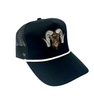 WRAM Rope Trucker Hat - Black/White