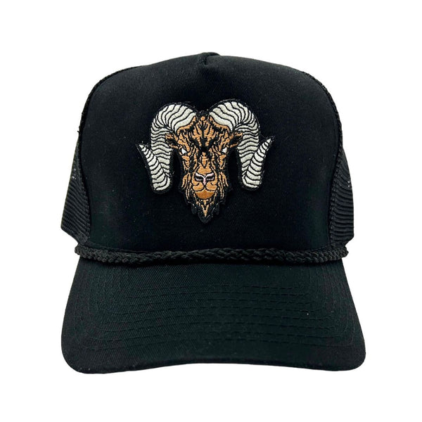 WRAM Rope Trucker Hat - Black/Black