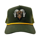 WRAM Rope Trucker Hat - Olive/Gold