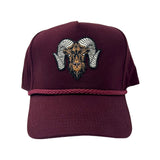 Wolram Rope Snapback Hat - Wine