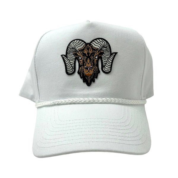 Wolram Rope Snapback Hat - White