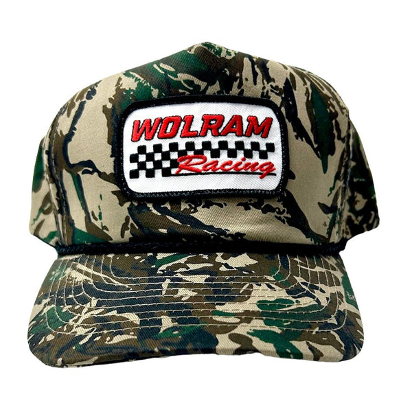 Wolram Racing Retro Rope Hat - Woodland Camo