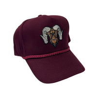 Wolram Rope Snapback Hat - Wine