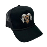 WRAM Rope Trucker Hat - Black/Black