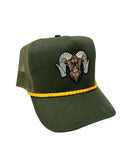 WRAM Rope Trucker Hat - Olive/Gold