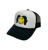 Smiley Ram Trucker Snapback Hat -White/Black