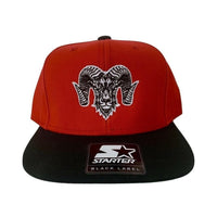 Wolram X Starter Logo Snapback Hat - Red/Black