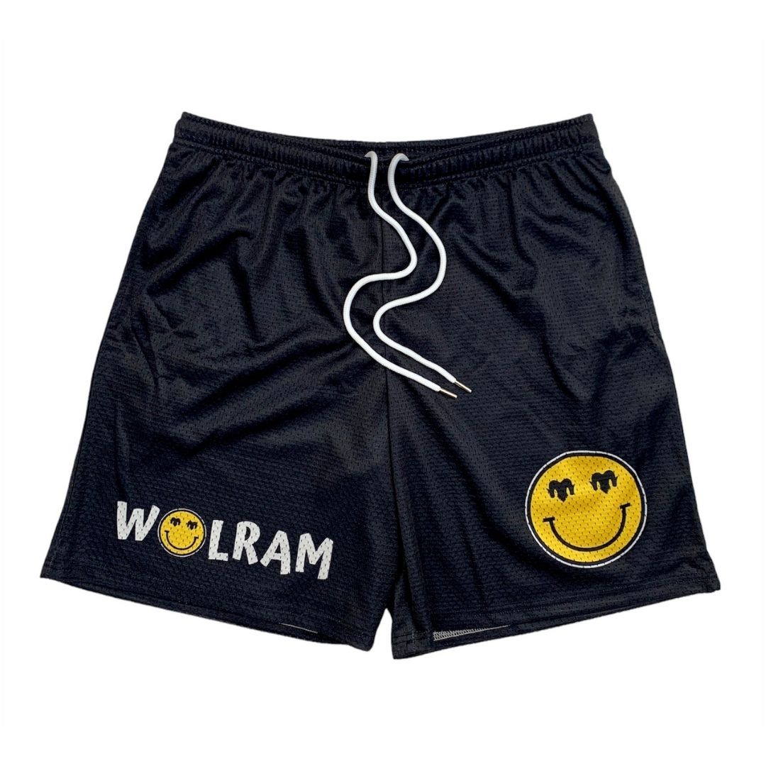 Joe Boxer Shorts Smiley Gray Yellow Smiley Athletic Shorts Black